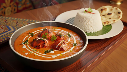 Luxury Butter Chicken Murgh Makhani Indian Fine Dining Cuisine
