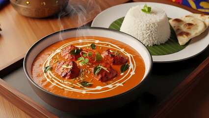 Luxury Butter Chicken Murgh Makhani Indian Fine Dining Cuisine
