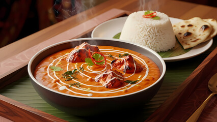 Luxury Butter Chicken Murgh Makhani Indian Fine Dining Cuisine
