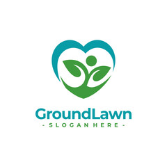 Lawn Care Logo Vector. Concept of environment, grass, landscape and lawn maintenance logo template design.