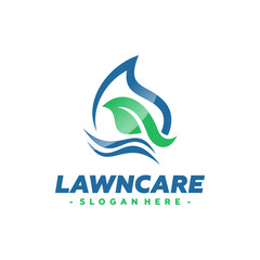 Lawn Care Service Logo Vector. Concept of landscaping, gardening and lawn maintenance logo template design.
