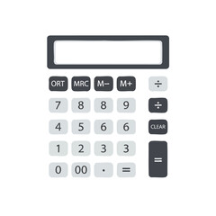 A simple calculator design with a clear display and number buttons