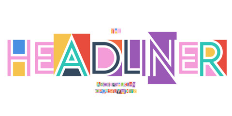 Color Font Logo Alphabet Vector Fun Geometric Letter Set Blocky Typography, Art Typographic Design for Title Text, Festive Typo Poster Headline, Type Fest Logotype, Colorful Fonts. Vector Typeface.