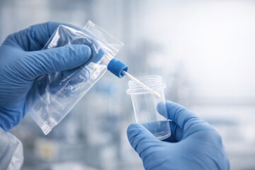 Sterile swab sample collection in medical lab