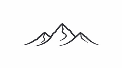 Obraz premium Minimalist mountain range line art illustration.
