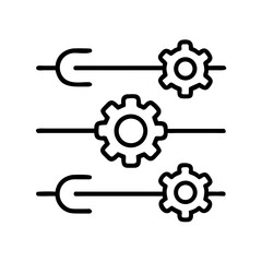 Gears and sliders in a minimalist design for user interface settings  
