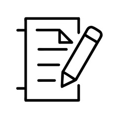 Document with pencil symbolizing writing and note-taking  