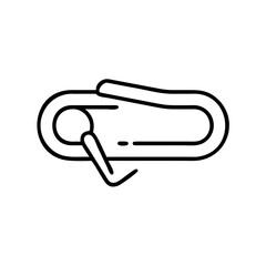 Outline of a safety pin in minimalistic style  