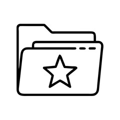 Outline of a folder with a star icon for favorites  
