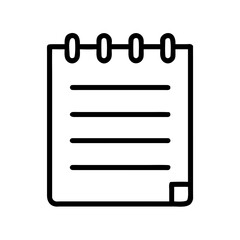 Blank notepad with lines and spiral binding on white background  