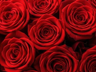 Vibrant red roses in full bloom