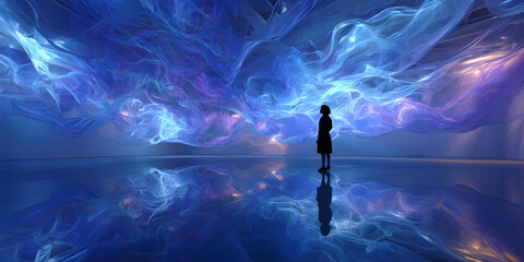  Portal of Reflection: A Journey Through Light and Shadow, ai generated.