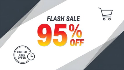 Flash Sale Discount Banner 95 Percent Off Shopping Deal