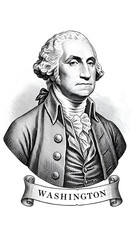 Black and white of George Washington president day 2026 America 1