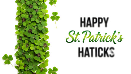 St patrick's day greeting with shamrocks