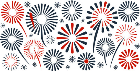 Colorful Fireworks Celebration Background for Festival, Holiday and New Year Design