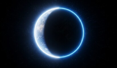 A stunning view of earth from space showing a half lit planet