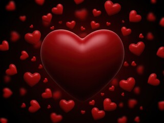 Heart surrounded by hearts