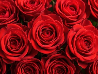 Vibrant red roses bouquet