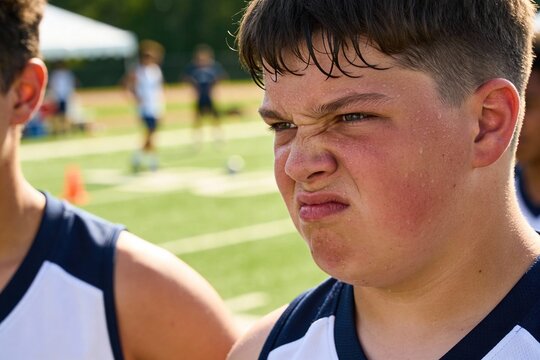 Sportler mit verschwitztem Gesicht