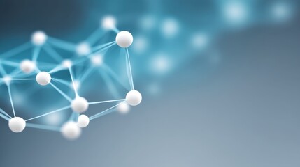 Abstract representation of interconnected nodes and spheres illustrating concepts of technology, networks, and data flow in a modern digital design