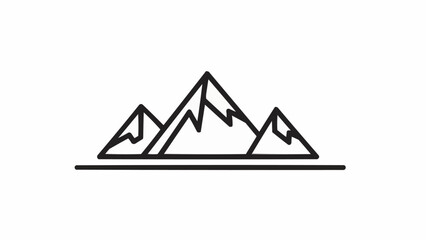 Stylized mountain range illustration with sharp peaks and a flat horizon line.