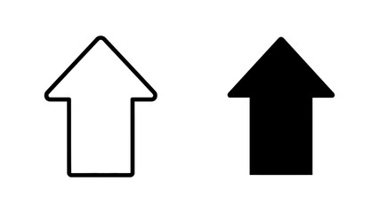 Fototapeta premium Simple Black Up Arrows, Stroke and Filled, Vector Icons