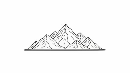 Stylized mountain range illustration with sharp peaks and valleys.