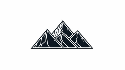 Stylized mountain range graphic with sharp peaks.