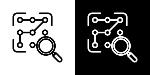 Pattern Recognition Icon Set Vector Collection Isolated In Black And White