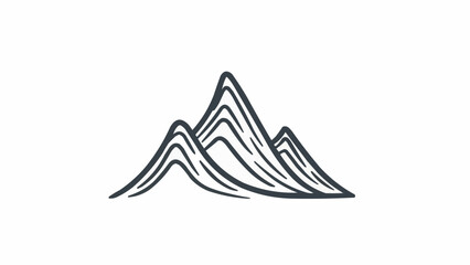 Stylized illustration of mountain peaks in a minimalist line art style.