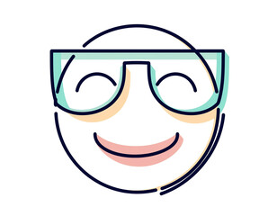 happy smiling face with smile on white background