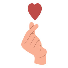 Hands holding heart gesture set.Hand drawn vector illustration.Valentine's day design stickers.