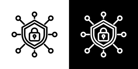Cyber Security Icon Set Vector Collection Isolated In Black And White