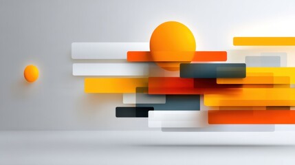 Abstract composition with geometric shapes and vibrant colors creating a dynamic background suitable for modern design and creative projects in digital art