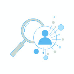 User Search Icon Illustration &ndash; Profile Finder Magnifying Glass Vector