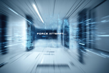 Cybersecurity force attempt breaking digital data server room