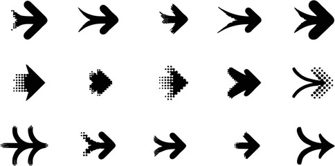 Modern Arrow Direction Icons Set for Navigation and Interface Design