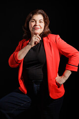 Portrait of Latin American ethnicity woman with dramatic lightning