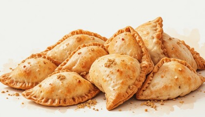 Delicious Golden Baked Empanadas Pile
