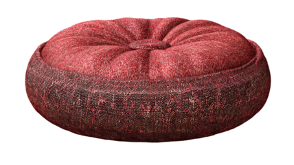 Meditation cushion with round supportive form comfortable floor seating for yoga mindfulness practice isolated on white background