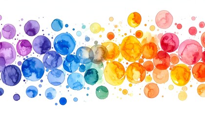 A vibrant watercolor design showcasing a gradient of colorful overlapping circles