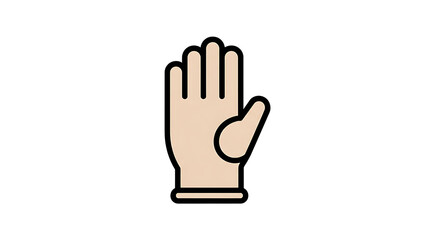 Obraz premium A hand with palm facing outward in a stop gesture on a white background