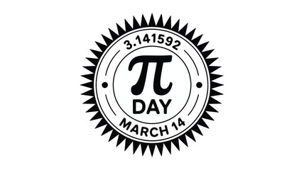 Fototapeta premium Pi Day March 14 Circular Badge with Pi Symbol and Mathematical Constant 