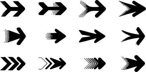 Modern Arrow Direction Icons Set for Navigation and Interface Design