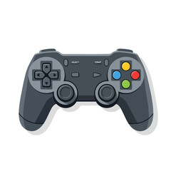 A modern gaming controller in gray tones. Features directional pad, buttons, and analog sticks
