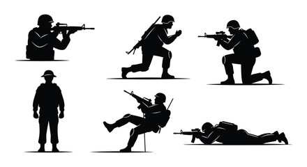 A collection of diverse superhero silhouettes in dynamic flying and standing poses