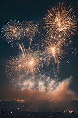 fireworks in the night sky