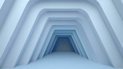 Obraz premium Modern abstract tunnel with smooth curves in a minimalist design, creating a serene atmosphere ideal for artistic backgrounds and creative projects.
