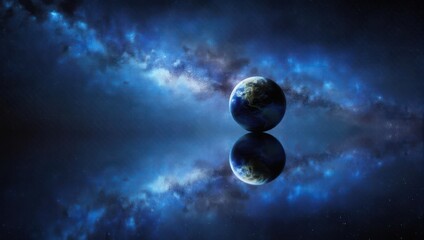 Earth Reflection in a Cosmic Mirror Under the Milky Way Galaxy.